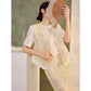 Embroidery Cream Pink Flower Wedding Top