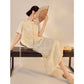 Embroidery Cream Pink Flower Wedding Top