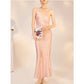 Slim-Fit Silk Pink Long Dress