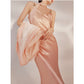 Slim-Fit Silk Pink Long Dress