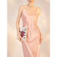 Slim-Fit Silk Pink Long Dress