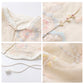 Embroidery Cream Pink Flower Wedding Top