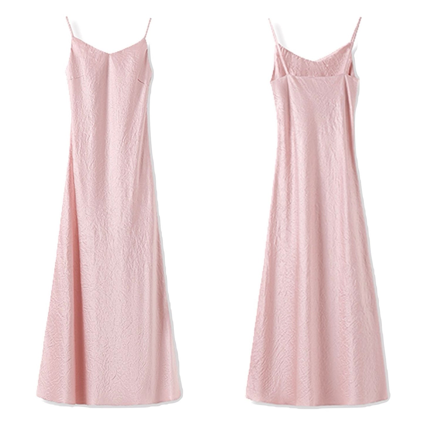 Slim-Fit Silk Pink Long Dress