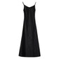 Slim-Fit Silk Long Black Dress