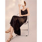Slim-Fit Silk Long Black Dress