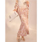 Embroidered Flower Stylish Stitching Evening Skirt