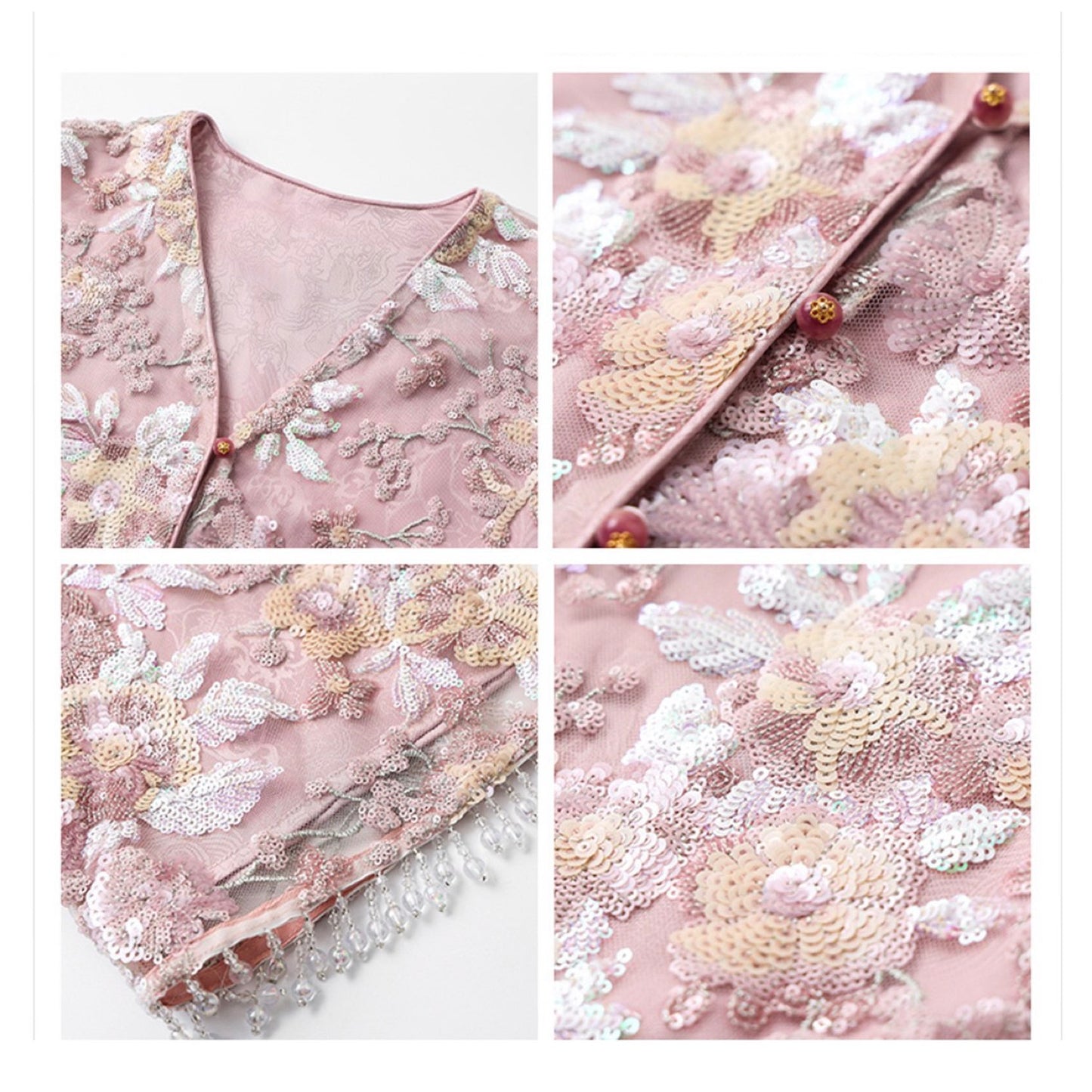 Embroidered Blush Pink Flowers Co Ord Set