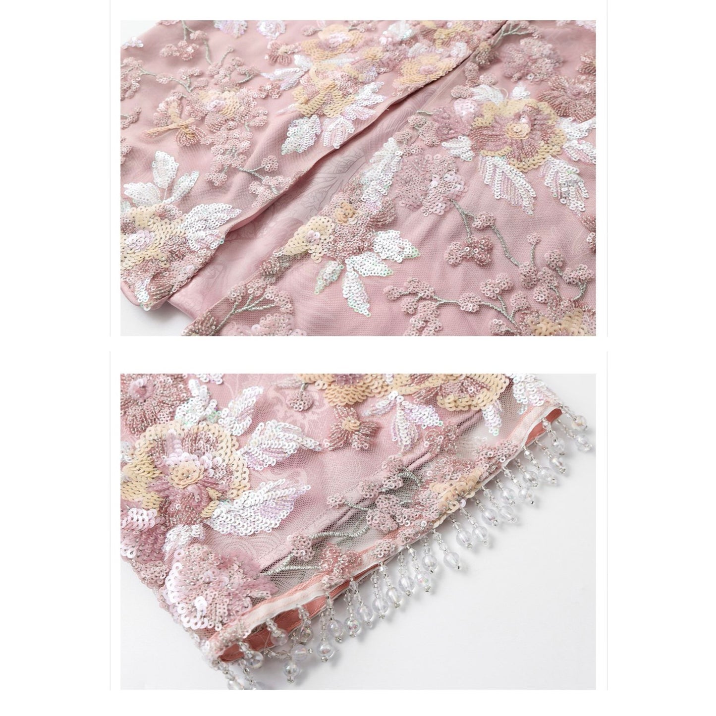 Embroidered Blush Pink Flowers Co Ord Set