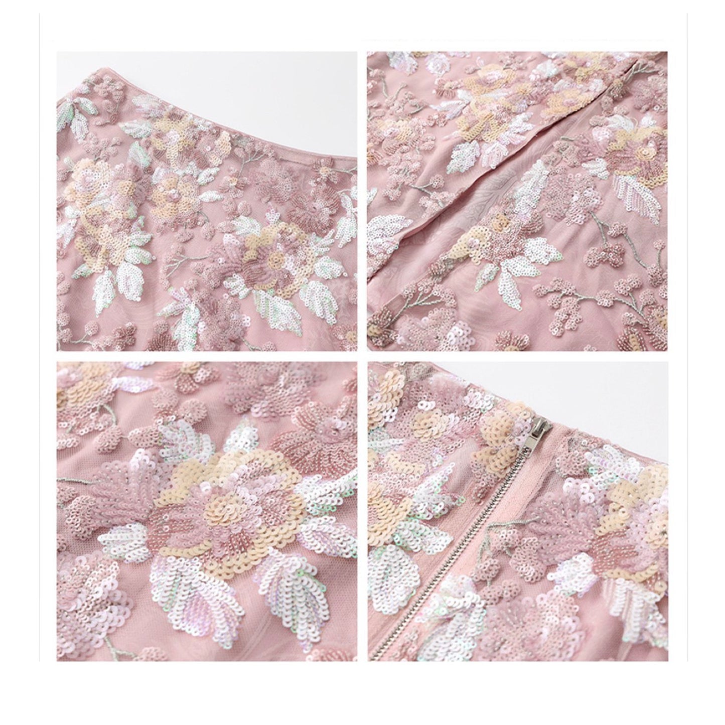 Embroidered Blush Pink Flowers Co Ord Set