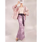 Bamboo Purple Floral Silk Skirt With Belt