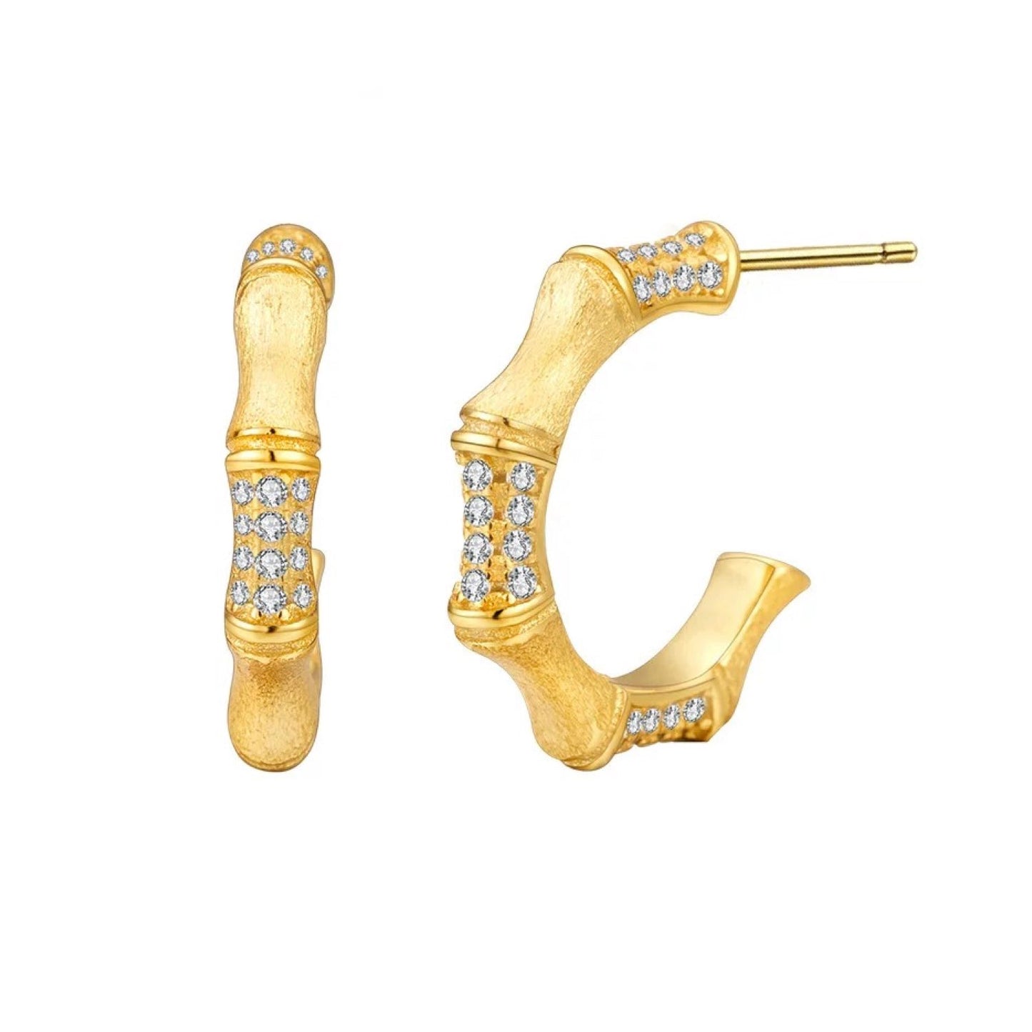 Bamboo Gold Earring