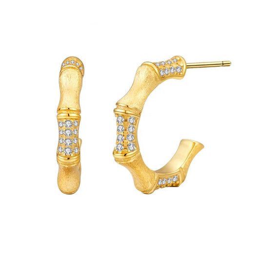 Bamboo Gold Earring