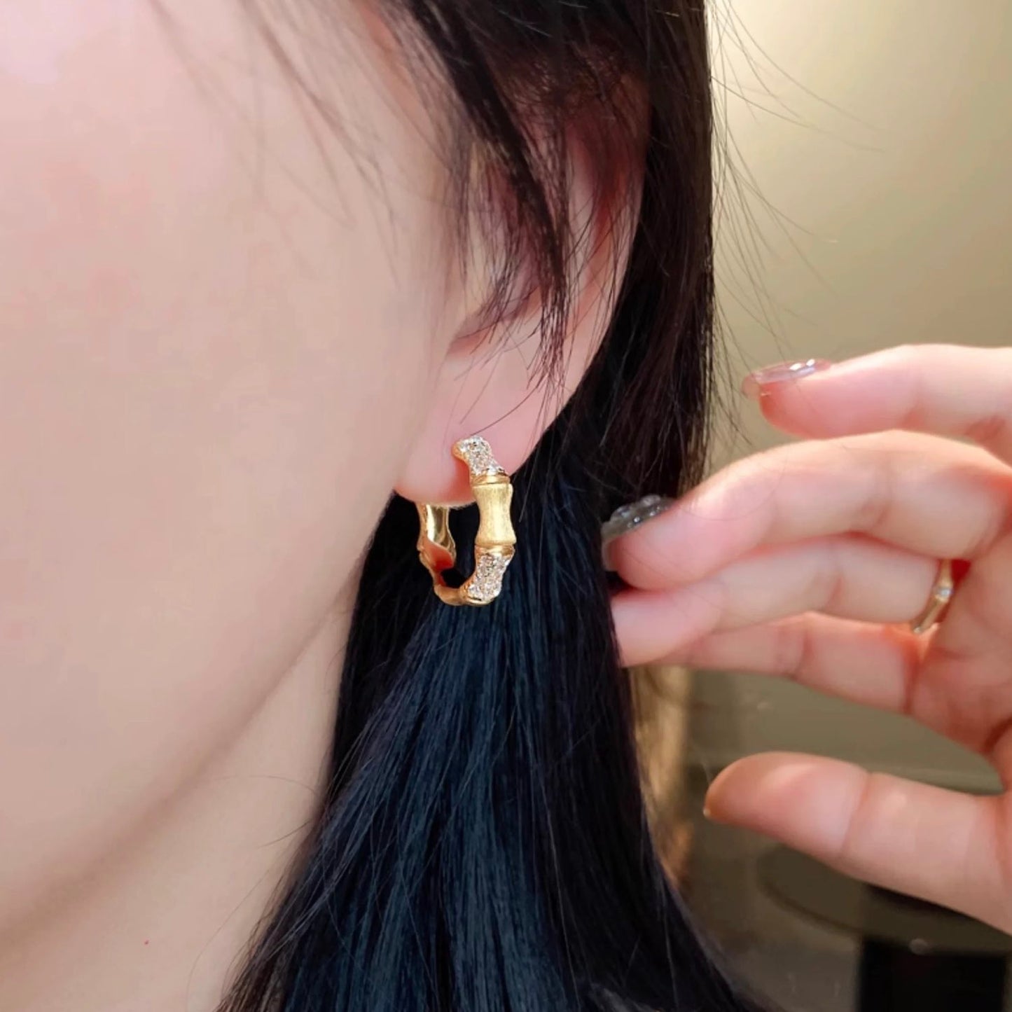 Bamboo Gold Earring