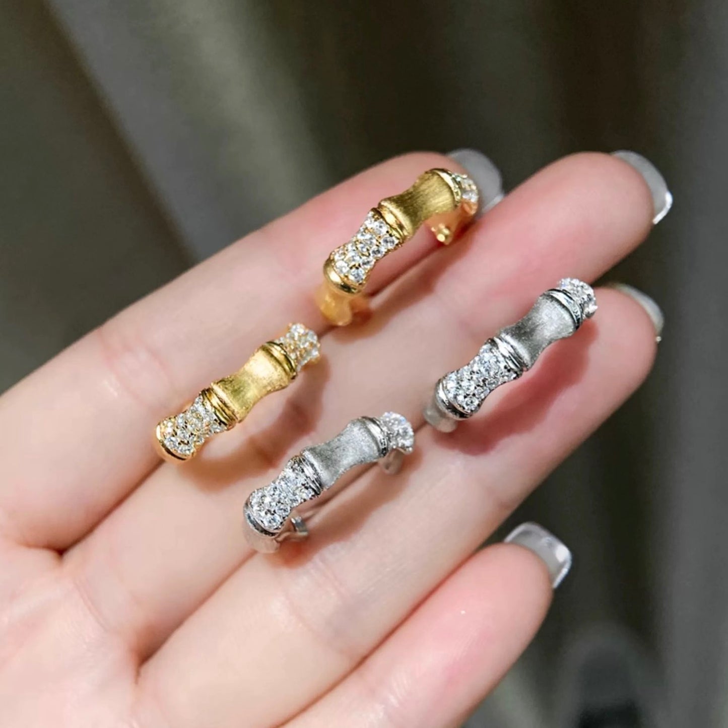 Bamboo Diamond Earring