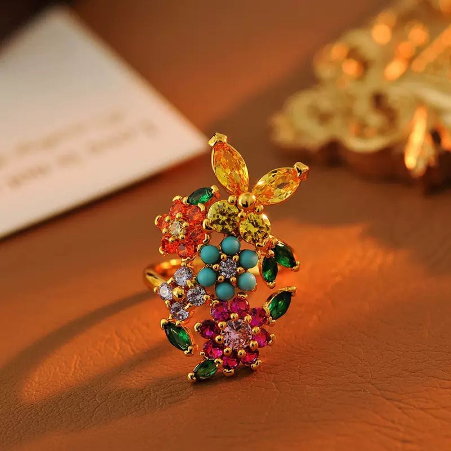 Botanical Bloom Multi-Gem Ring