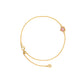 Birthstones Pink Opal Heart Gold Plated Adjustable Bracelet / Anklet