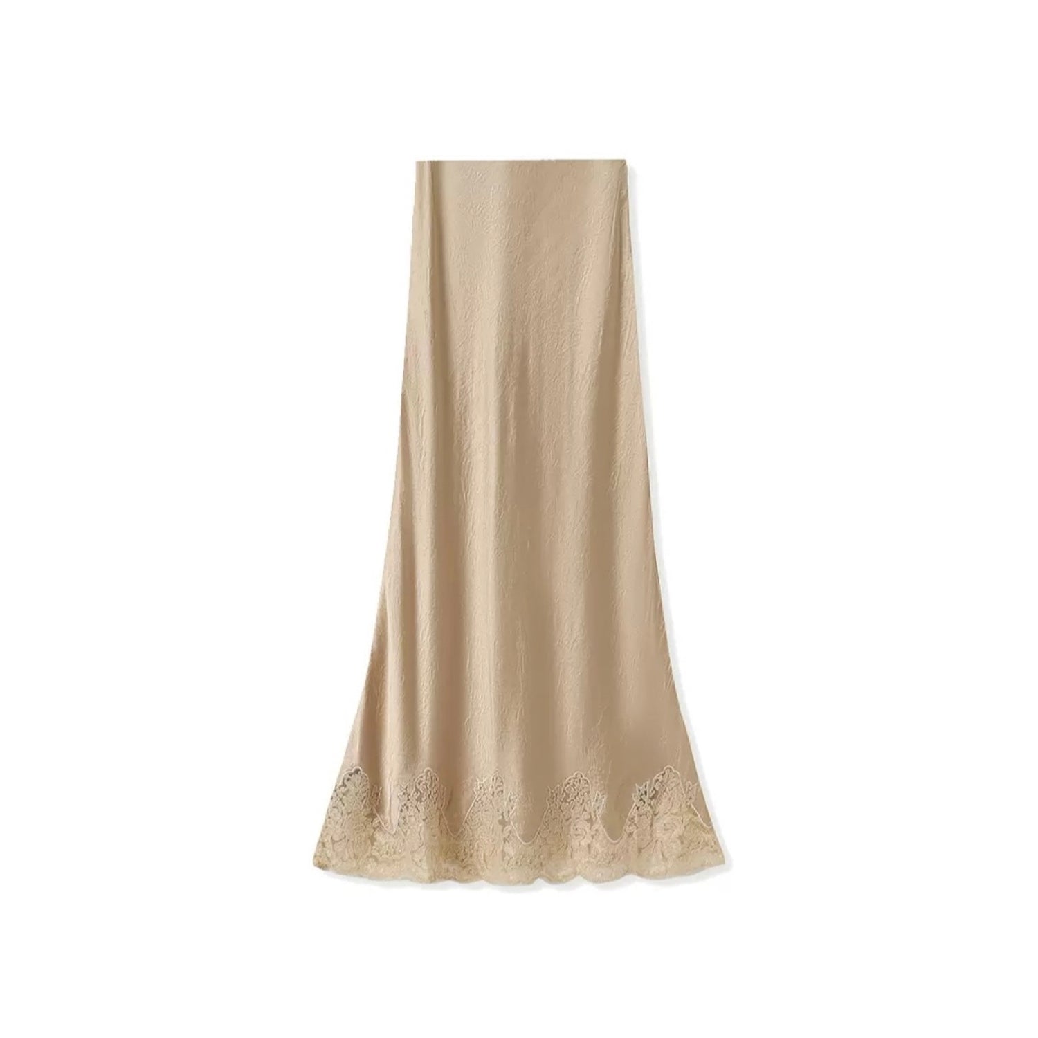 Embroidery Lace Luxury Fabric Midi Skirt