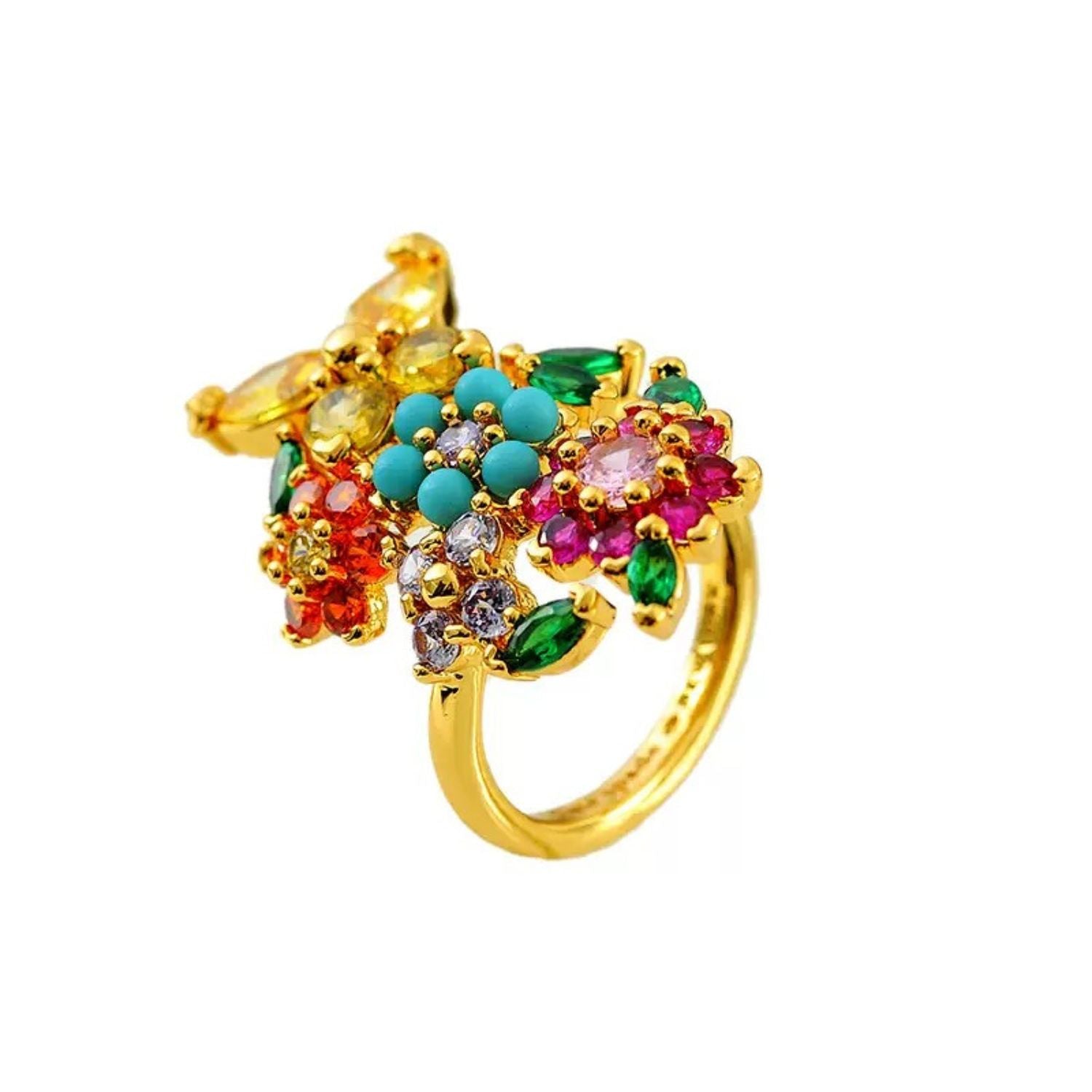 Botanical Bloom Multi-Gem Ring