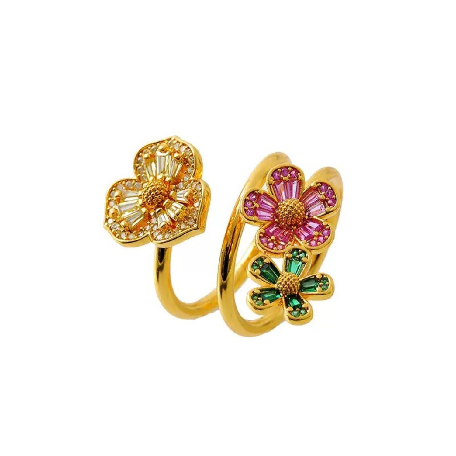 Blooming Garden Multi-Flower Wrap Ring