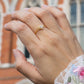 Cat's Eye Birthstones Love Zipper Gold Ring
