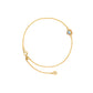 Birthstones Blue Opal Heart Gold Plated Adjustable Bracelet / Anklet