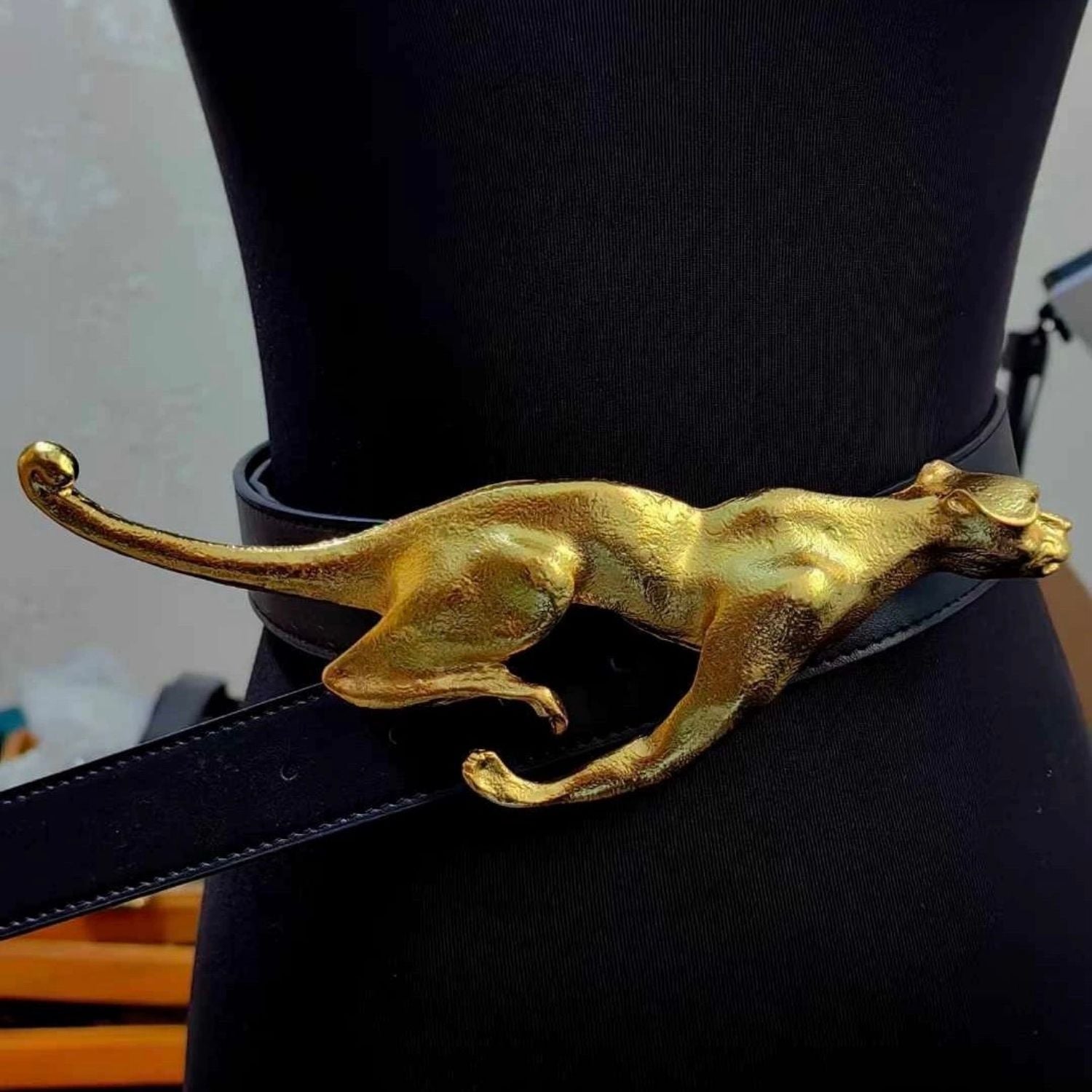Golden Equestrian Style Leopard Belt