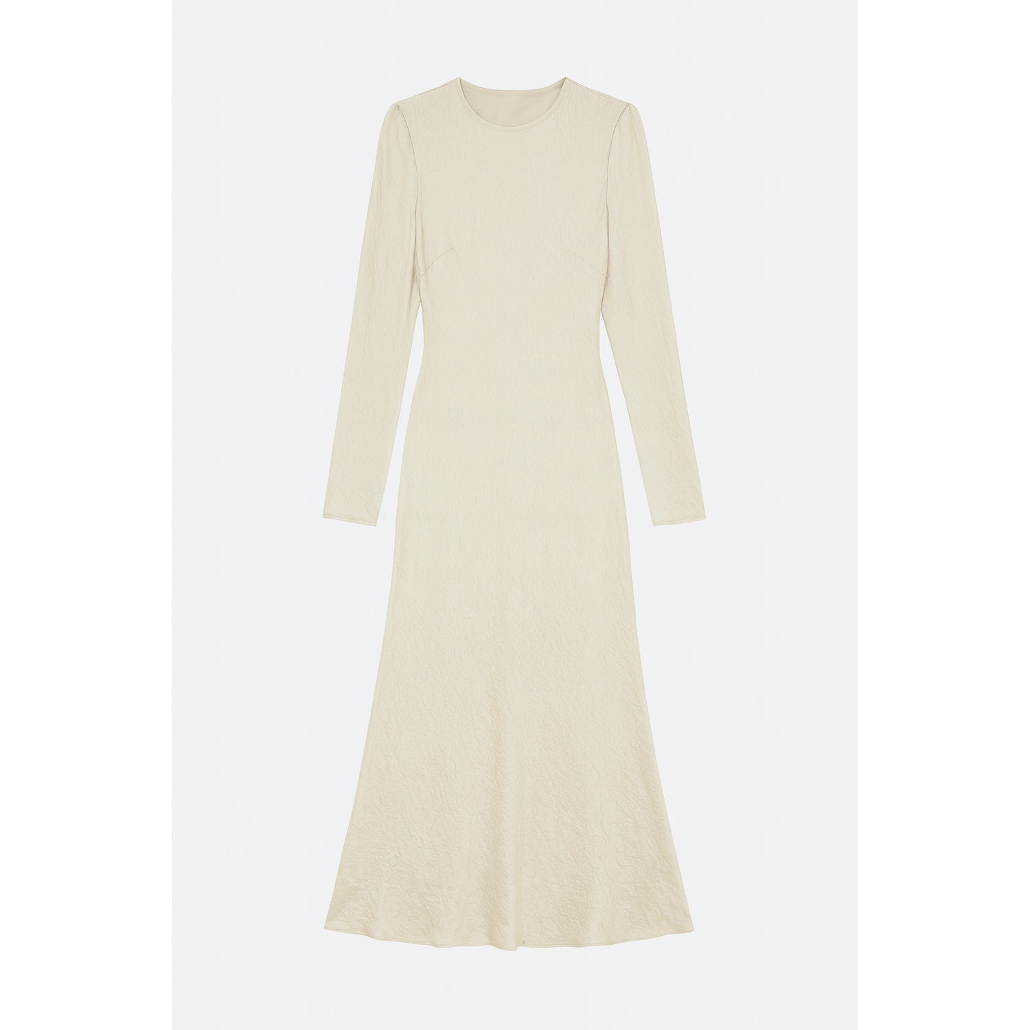 Timeless Chic Long Dress Long Sleeve Wrinkled Evening Dress Glamour White