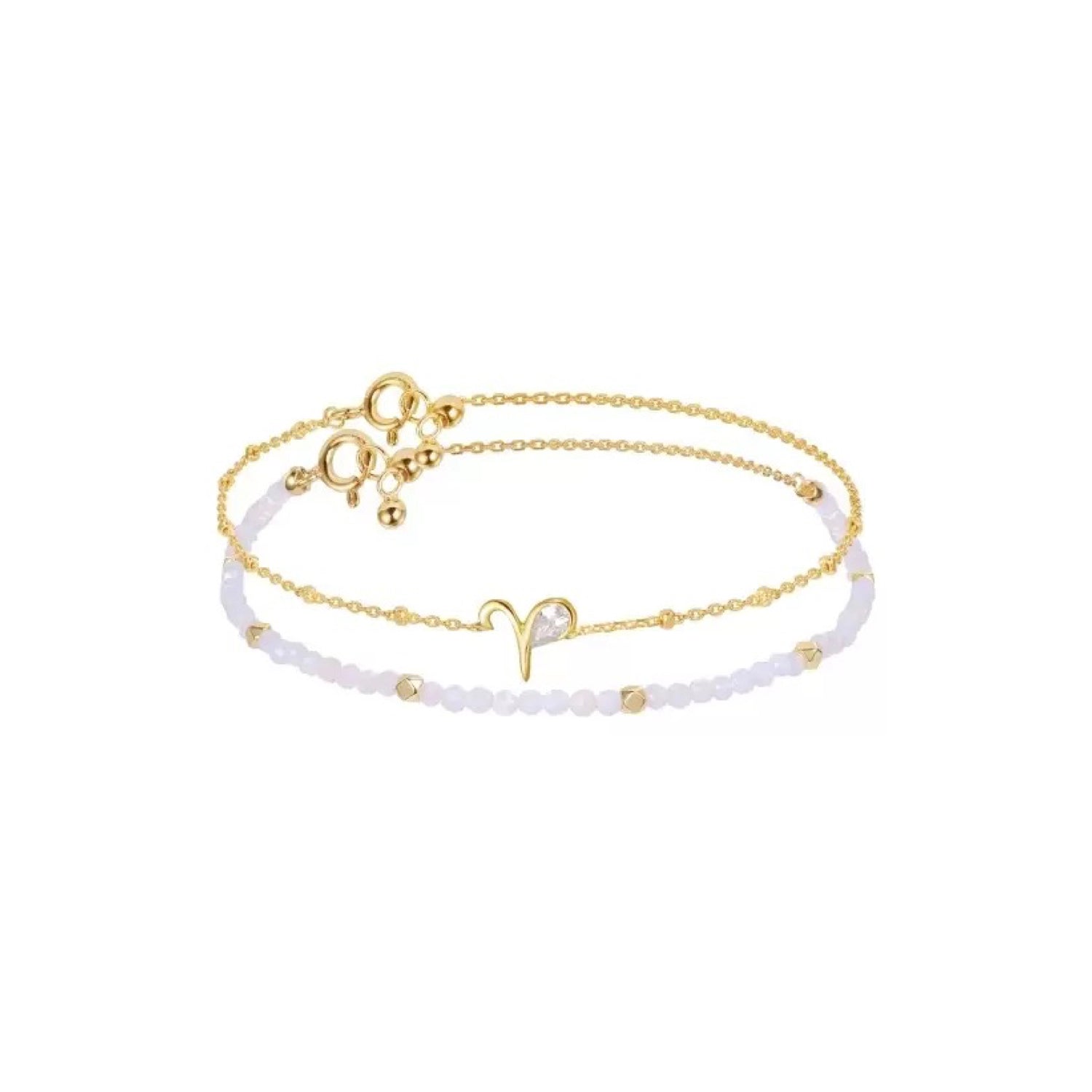 Constellation Aries Zodiac Bracelet – Natural Crystal Adjustable | April Birthstone Jewelry Gift