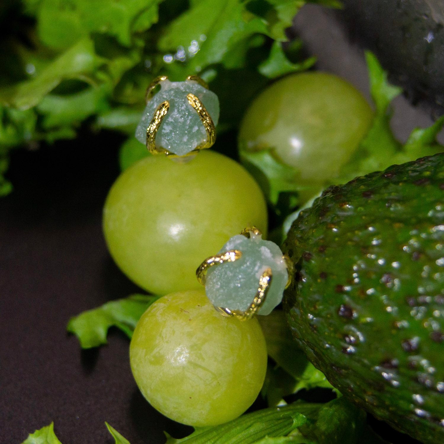 Elemental Birth Natural Jade Stud Earrings for Girlfriend Gift