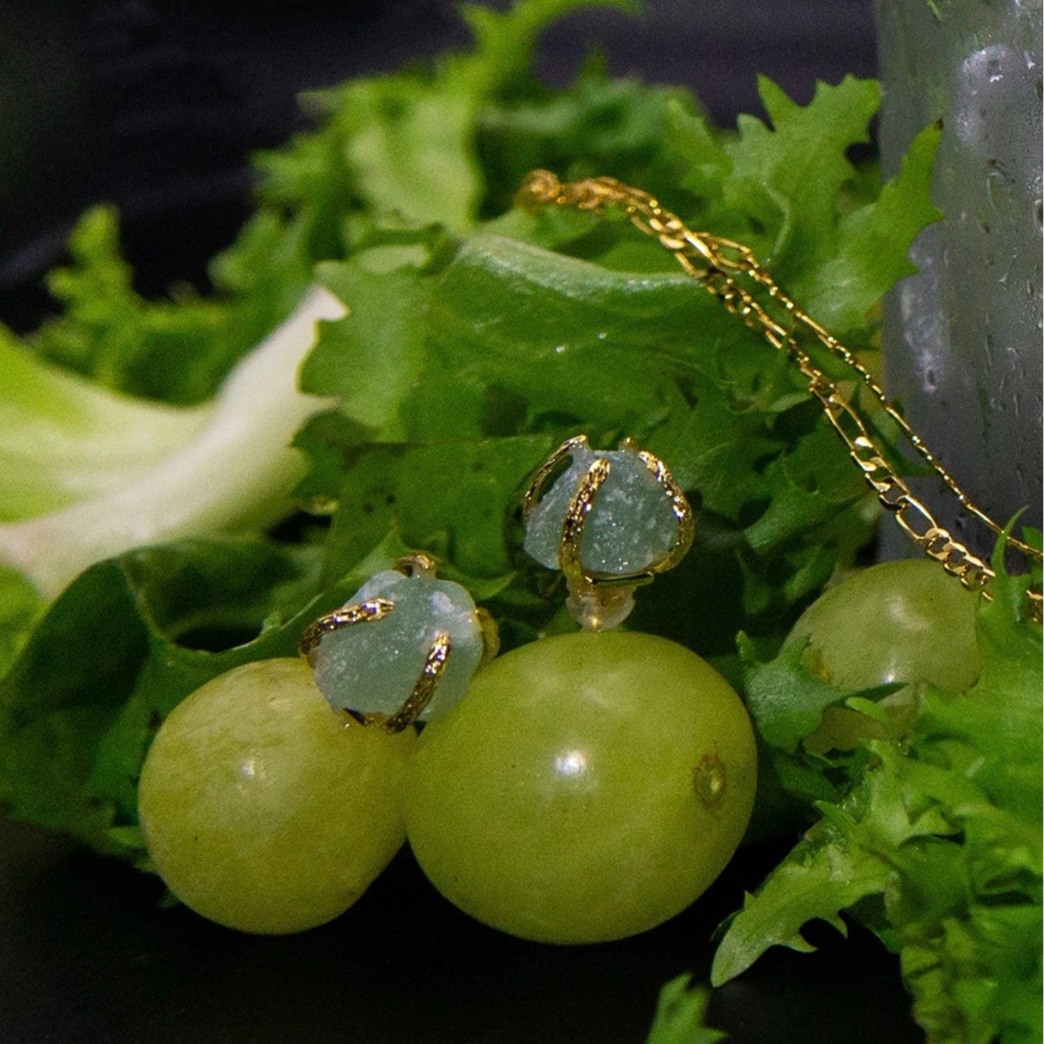 Elemental Birth Natural Jade Stud Earrings for Girlfriend Gift