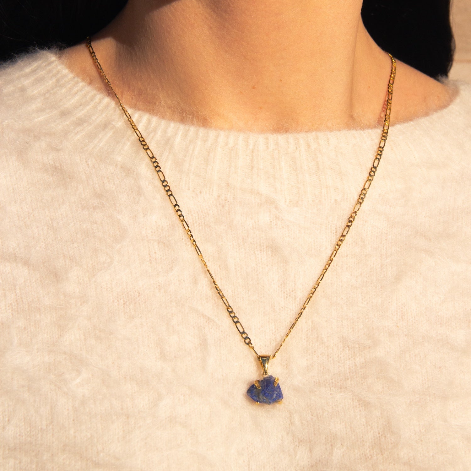 Elemental Birth Natural Sapphire Pendent Adjustable Necklace