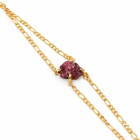 Elemental Birthstone Natural Ruby Adjustable Bracelet