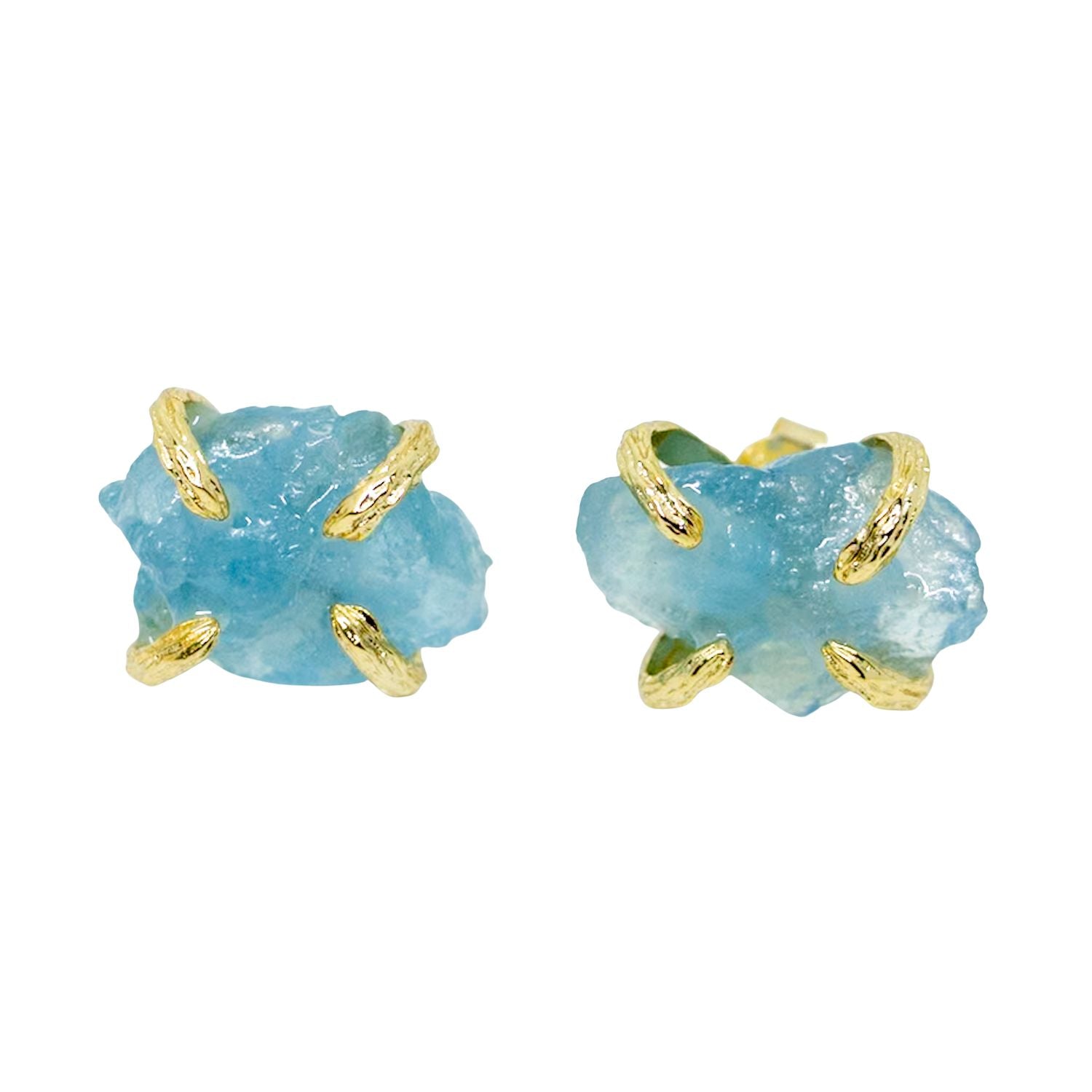 Elemental Birth Natural Aquamarine Stud Earrings