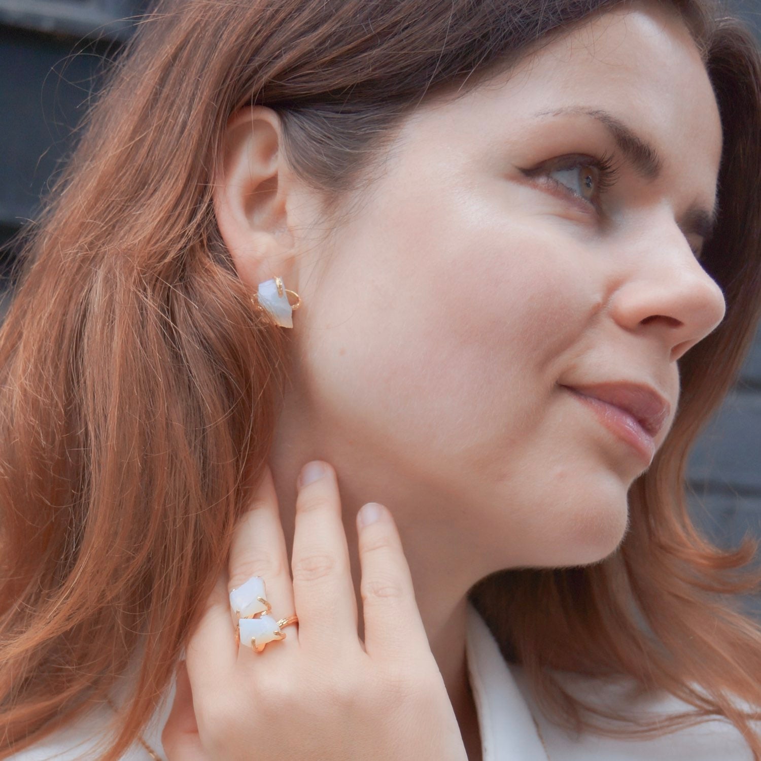 Elemental Birth Natural Opal Stud Earrings