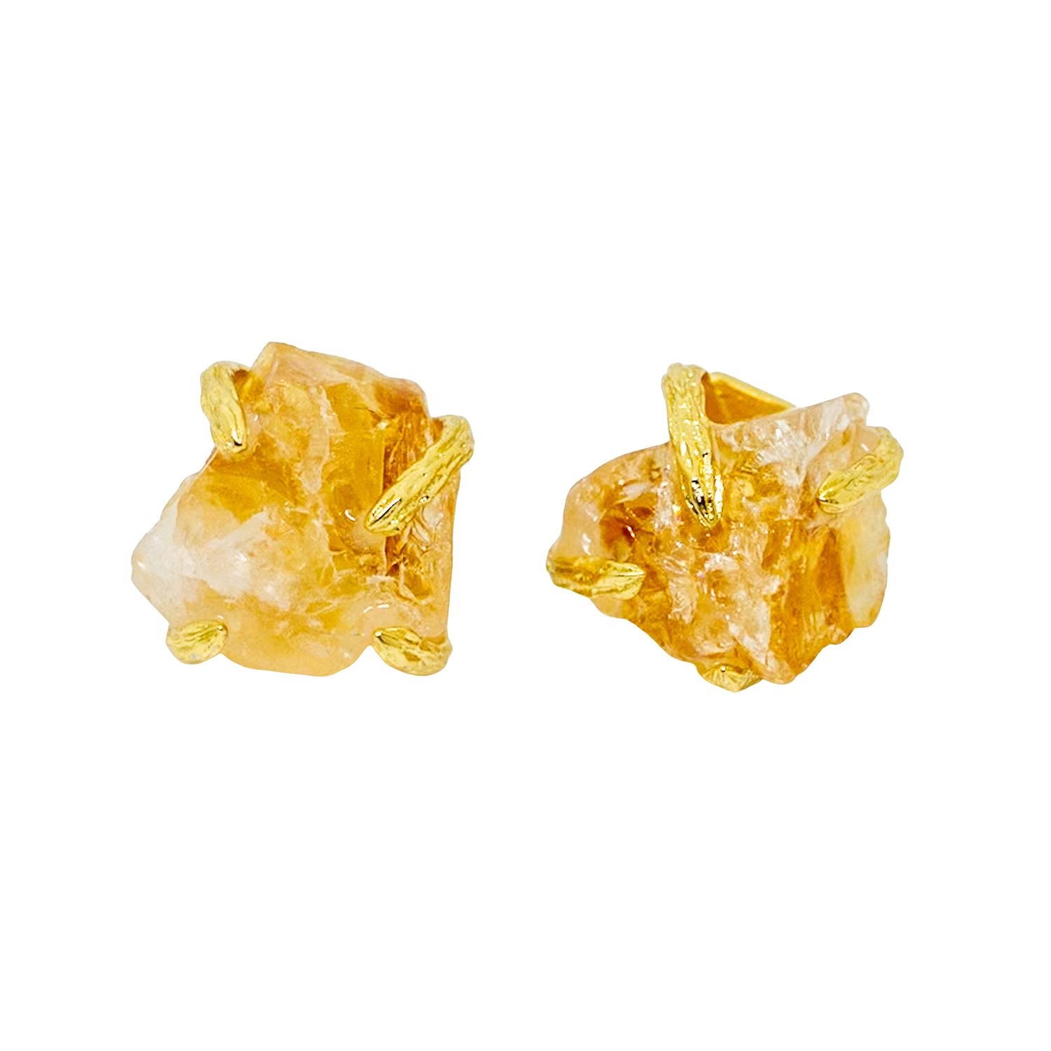 Elemental Birth Natural Citrine Stud Earrings for Gift Girlfriend