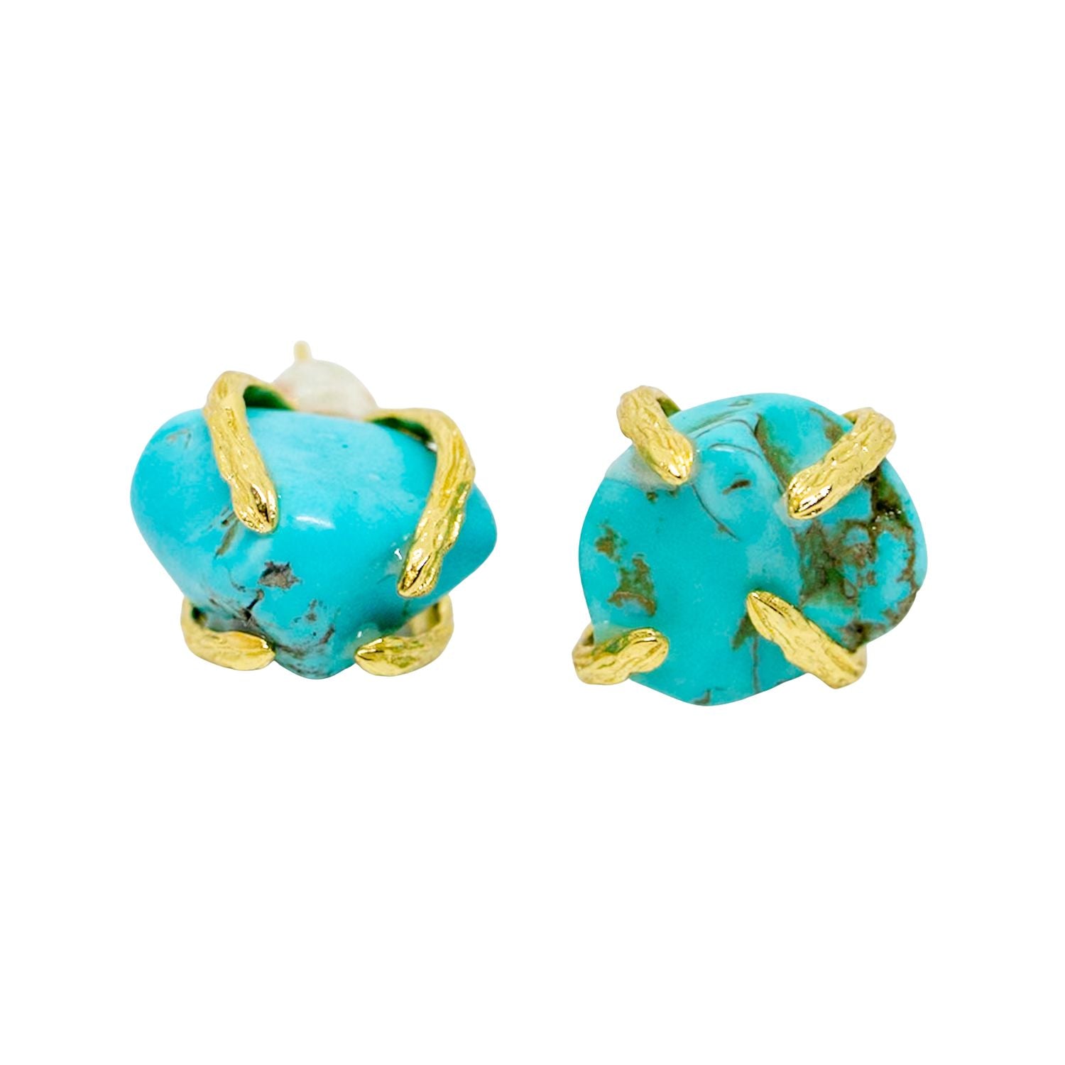 Elemental Birth Natural Turquoise Stud Earrings