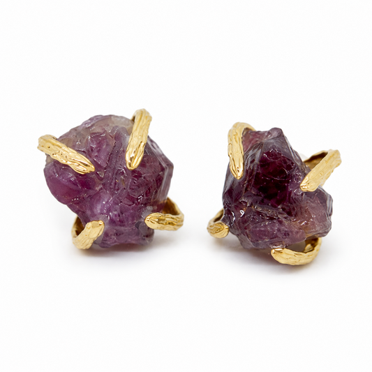 Elemental Birthstone Natural Ruby Earring