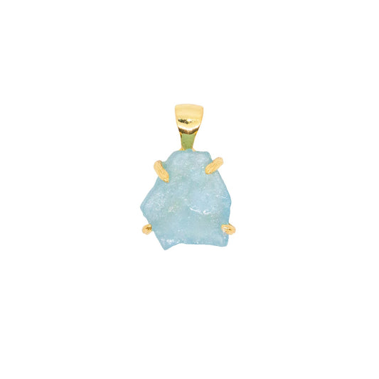 Elemental Birth Natural Aquamarine Pendent Adjustable Necklace 
