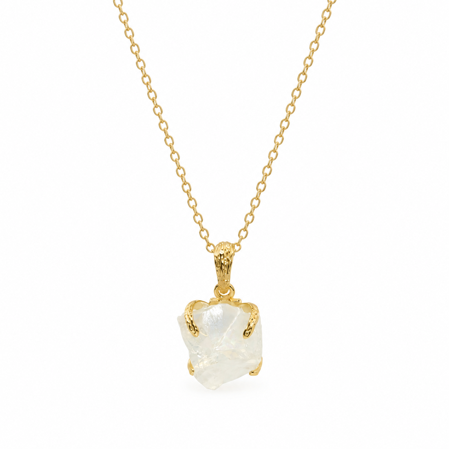 Elemental Birth Natural Moonstone Adjustable Pendant Necklace