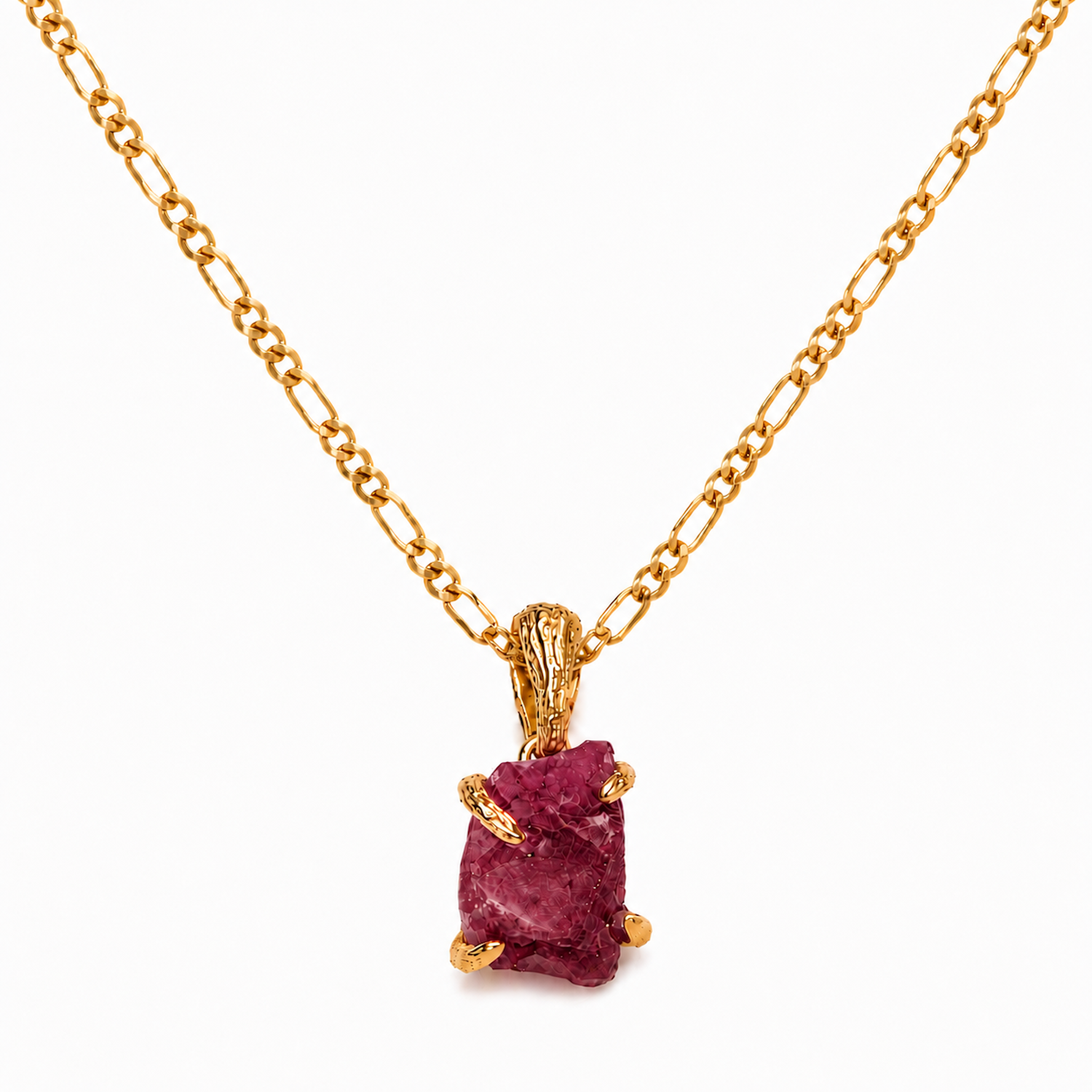 Elemental Birth Natural Ruby Pendent Adjustable Necklace