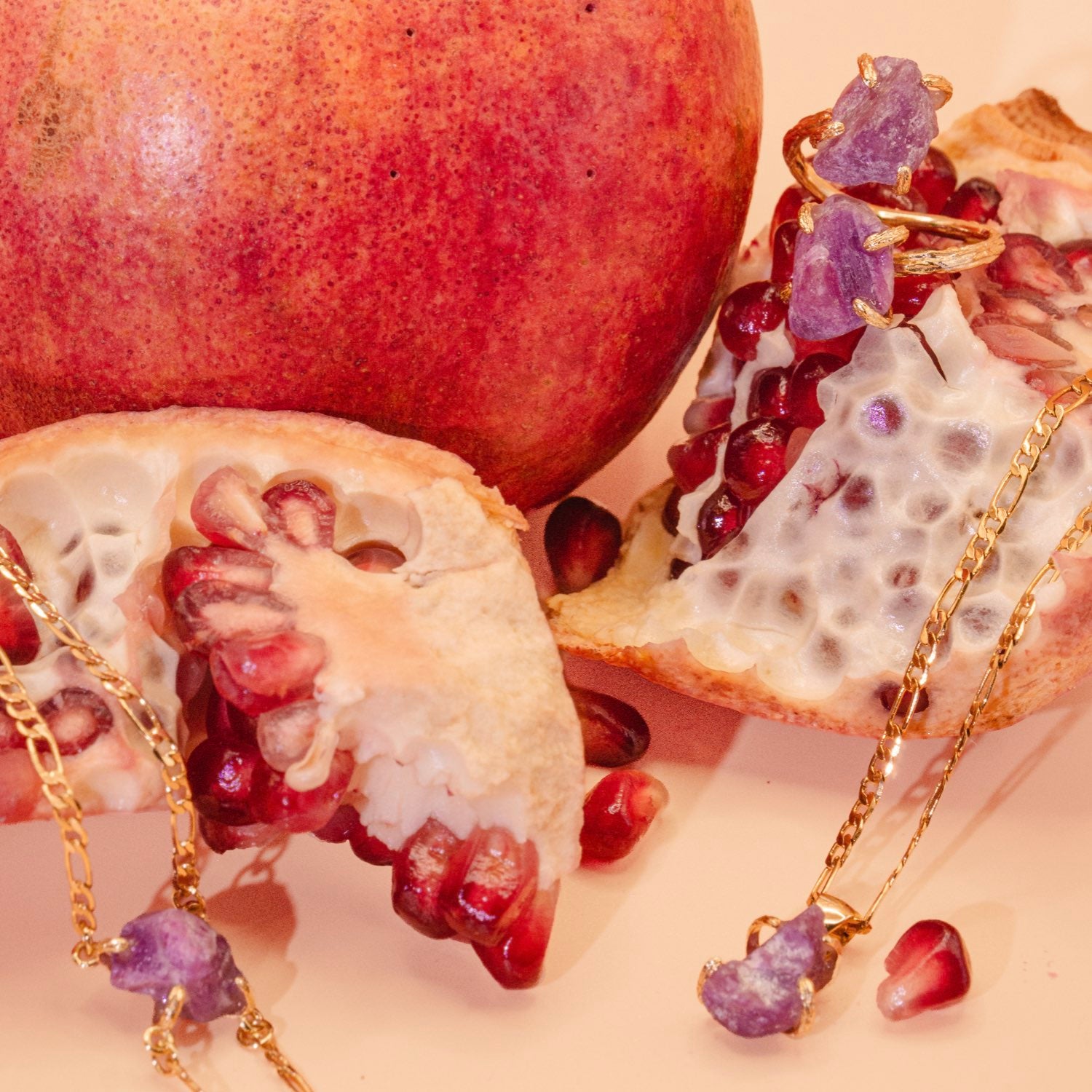 Elemental Birth Natural Ruby Pendent Adjustable Necklace