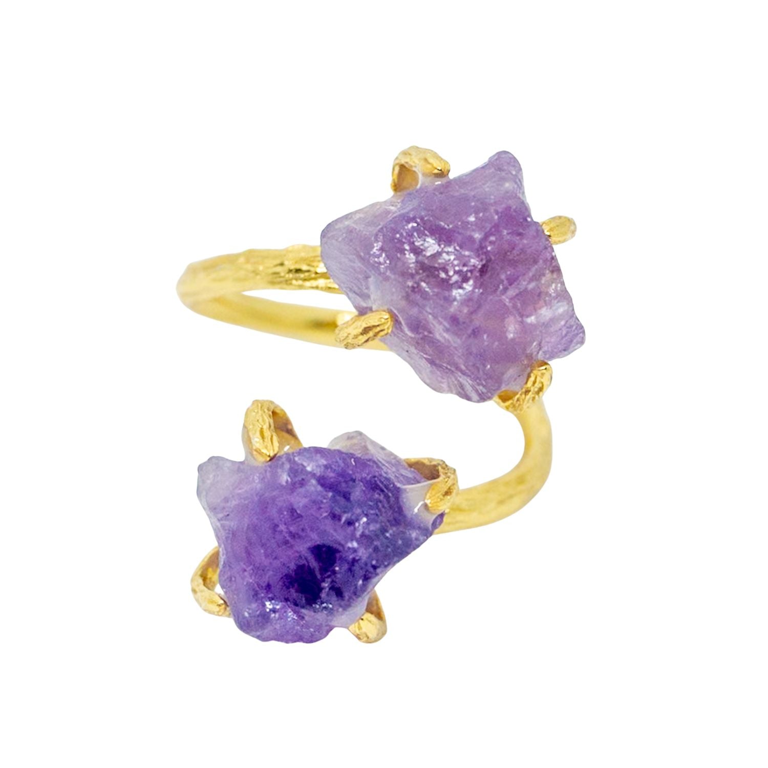 Elemental Birthstone Natural Amethyst Ring Adjustable for gifting