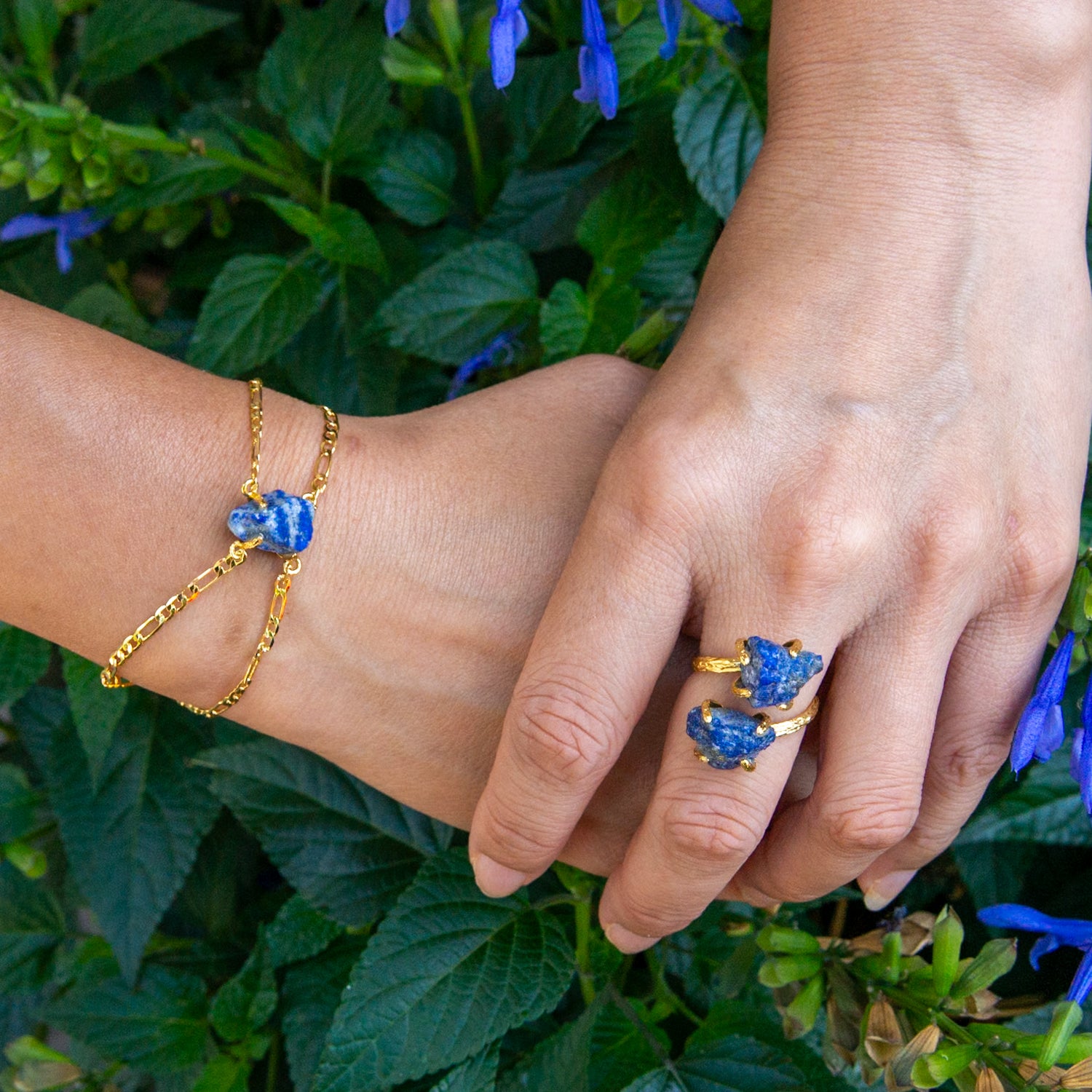 Elemental Birth Natural Sapphire Adjustable Ring