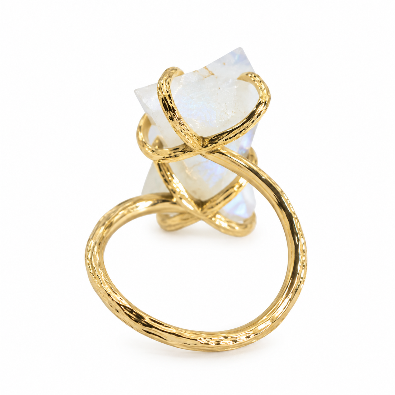 Elemental Birth Natural White Opal Adjustable Ring