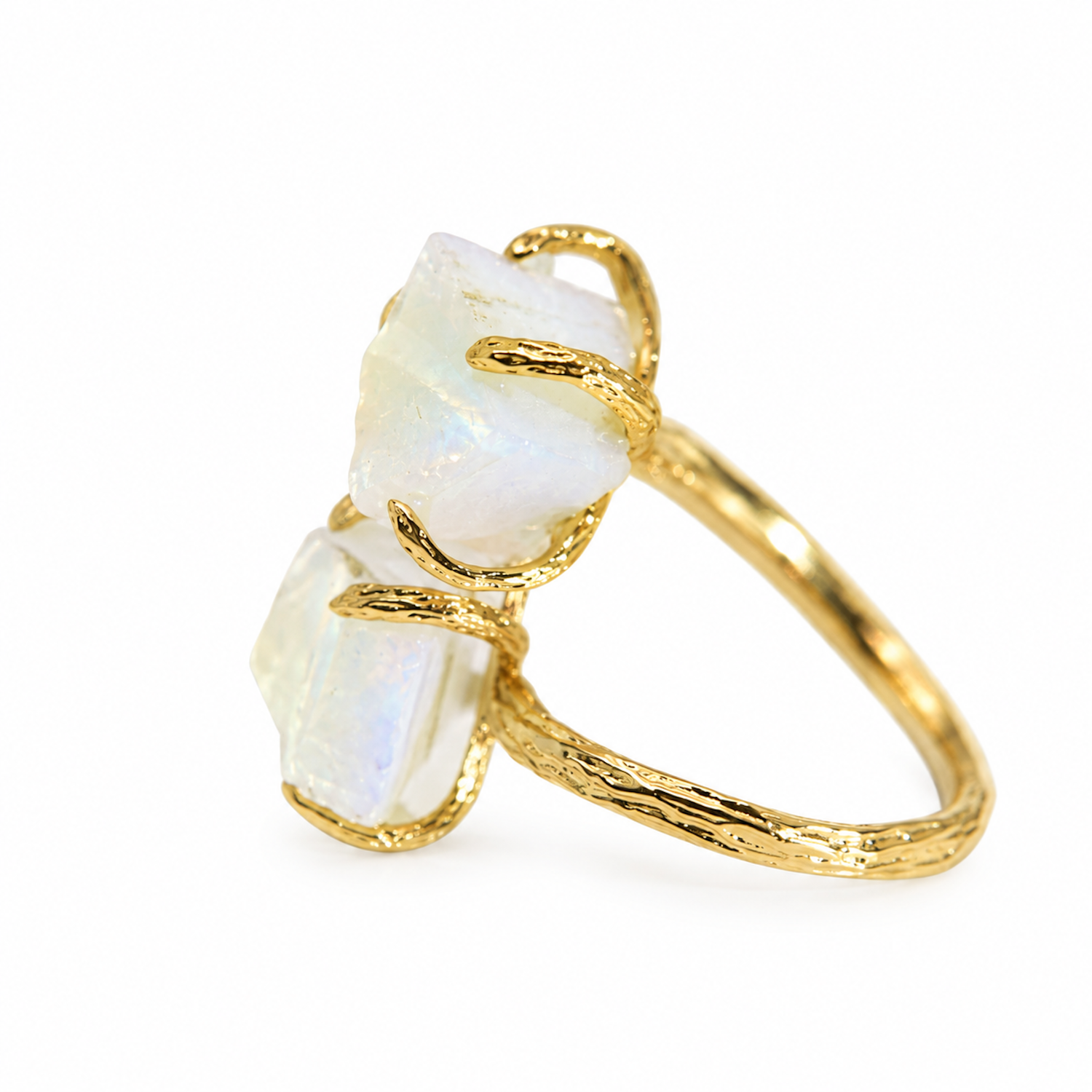 Elemental Birth Natural White Opal Adjustable Ring