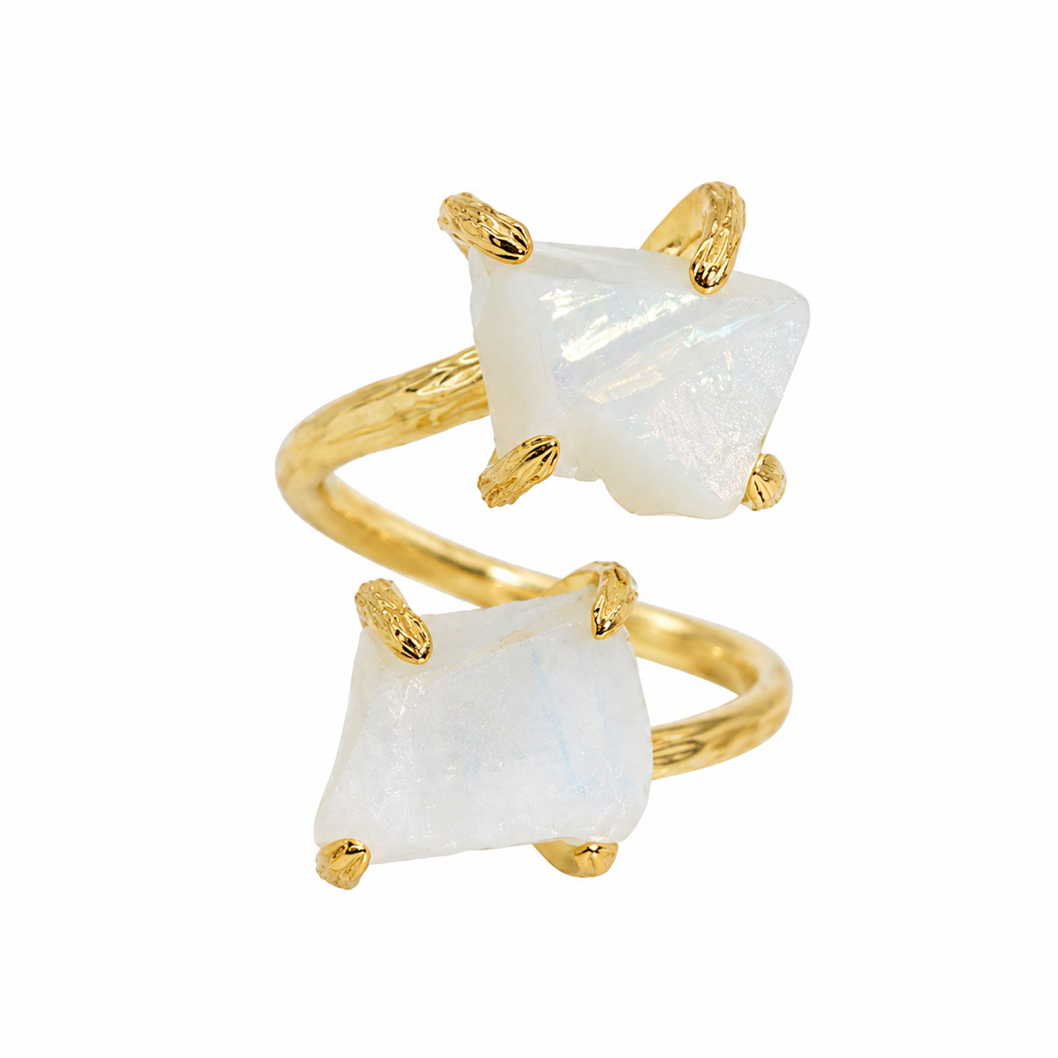 Elemental Birth Natural White Opal Adjustable Ring