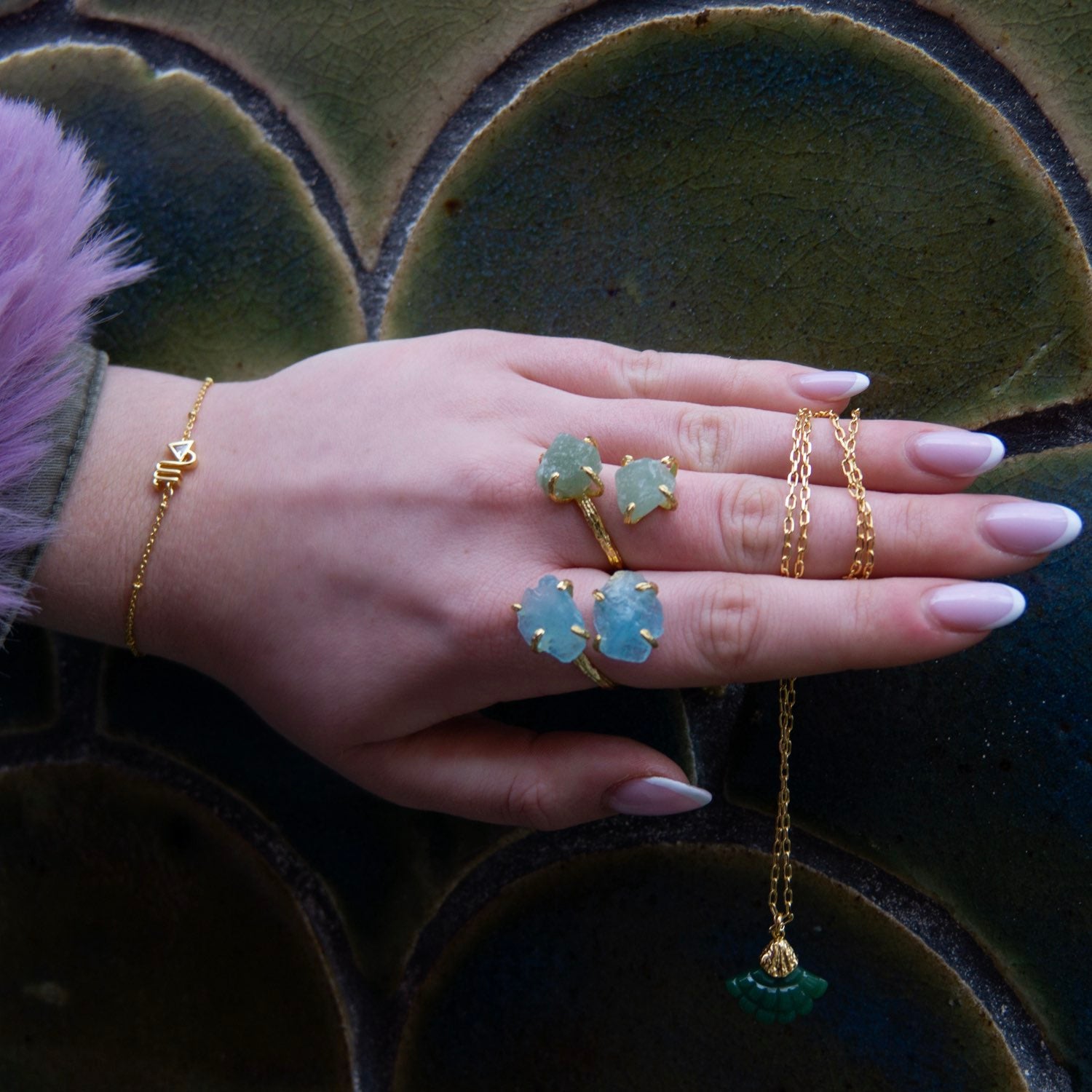 Elemental Birth Natural Jade Adjustable Ring