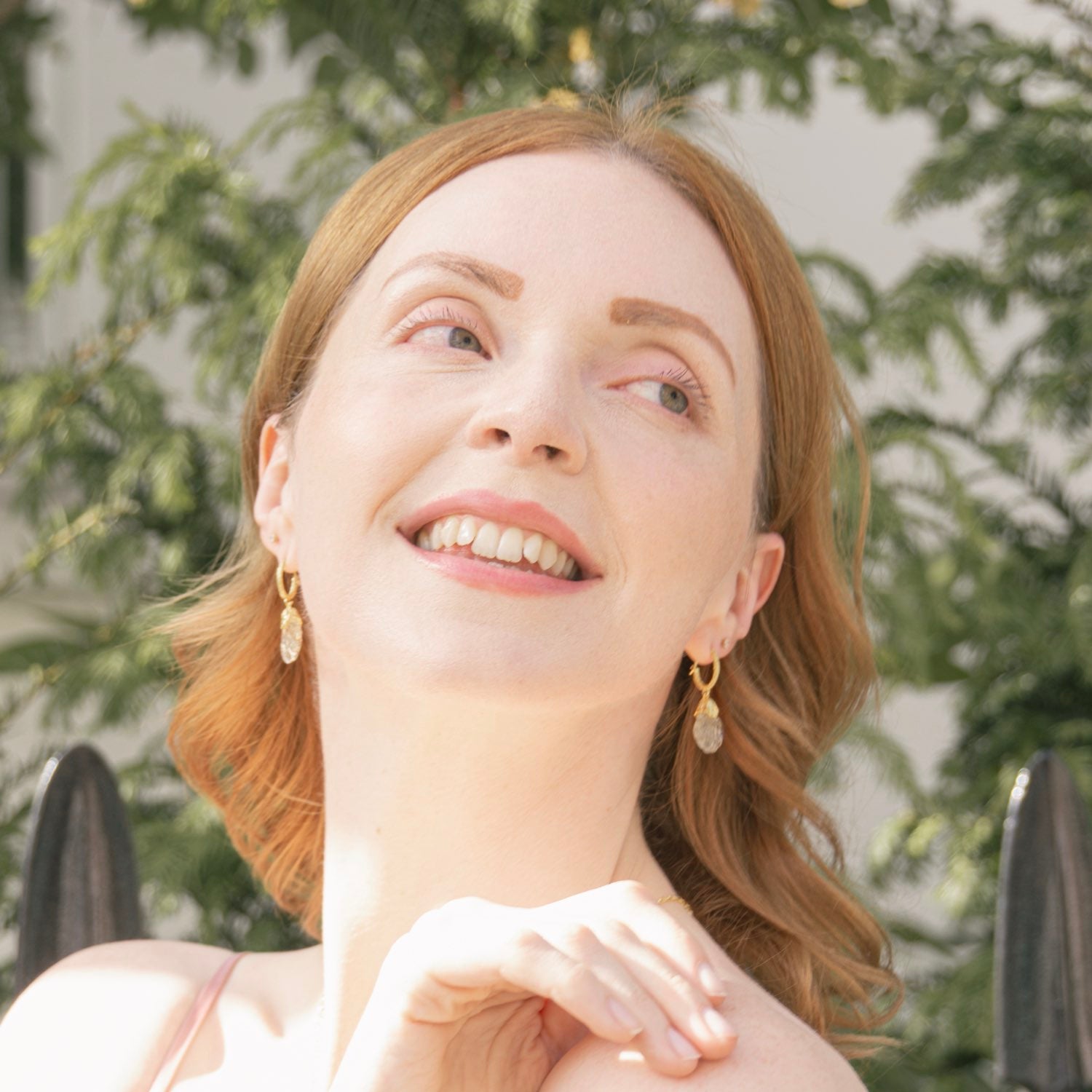 Bloom Flower Handcrafted Citrine Earrings for Girlfriend Gift