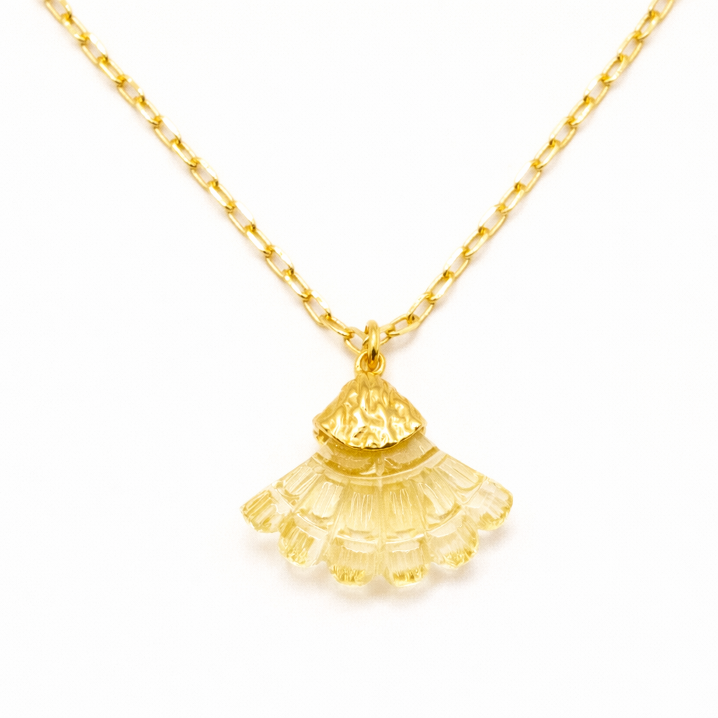 Bloom Flower Handcrafted Citrine Necklace for Girlfriend Gift