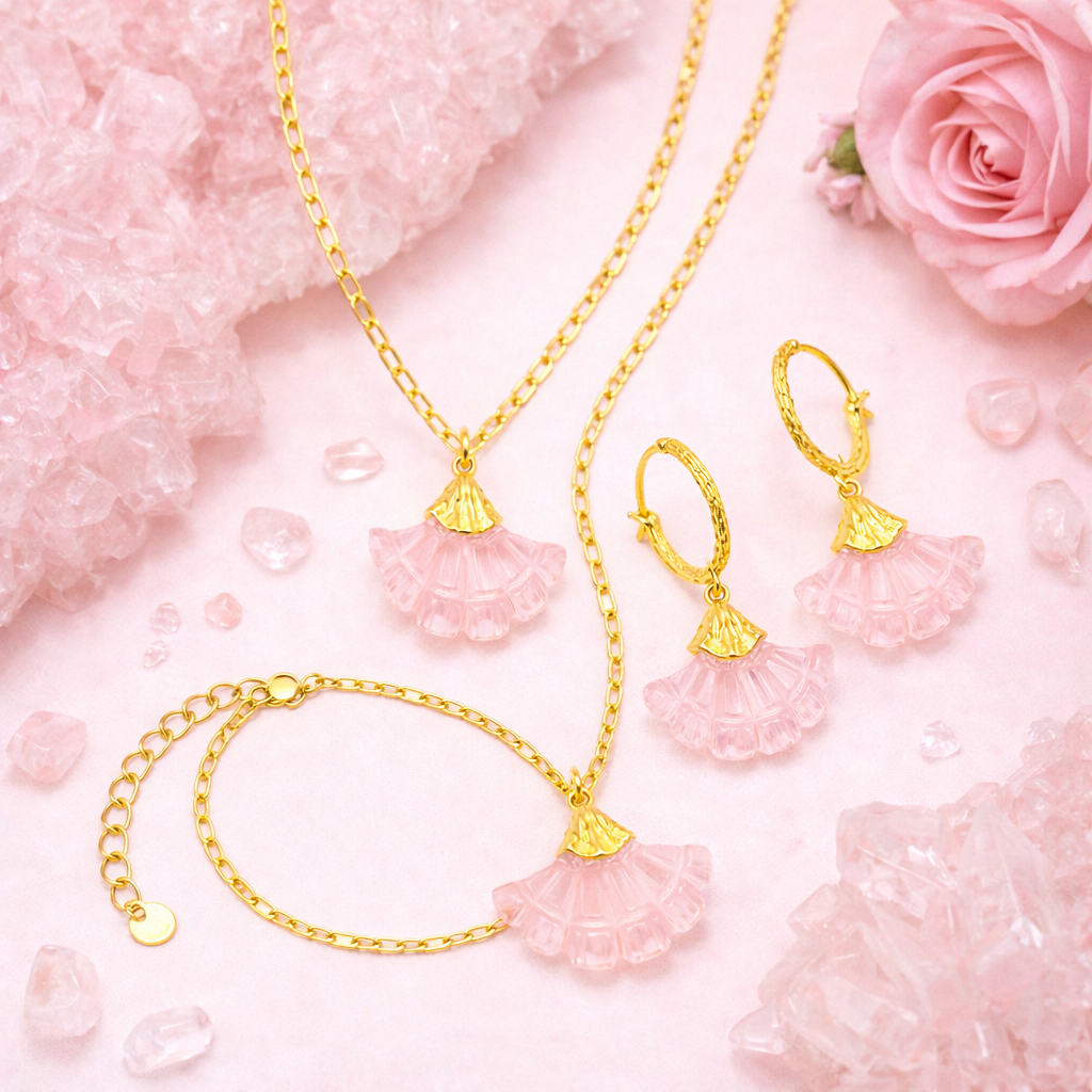 Bloom Flower Handcrafted Rose Crystal Earrings for Girlfriend Gift